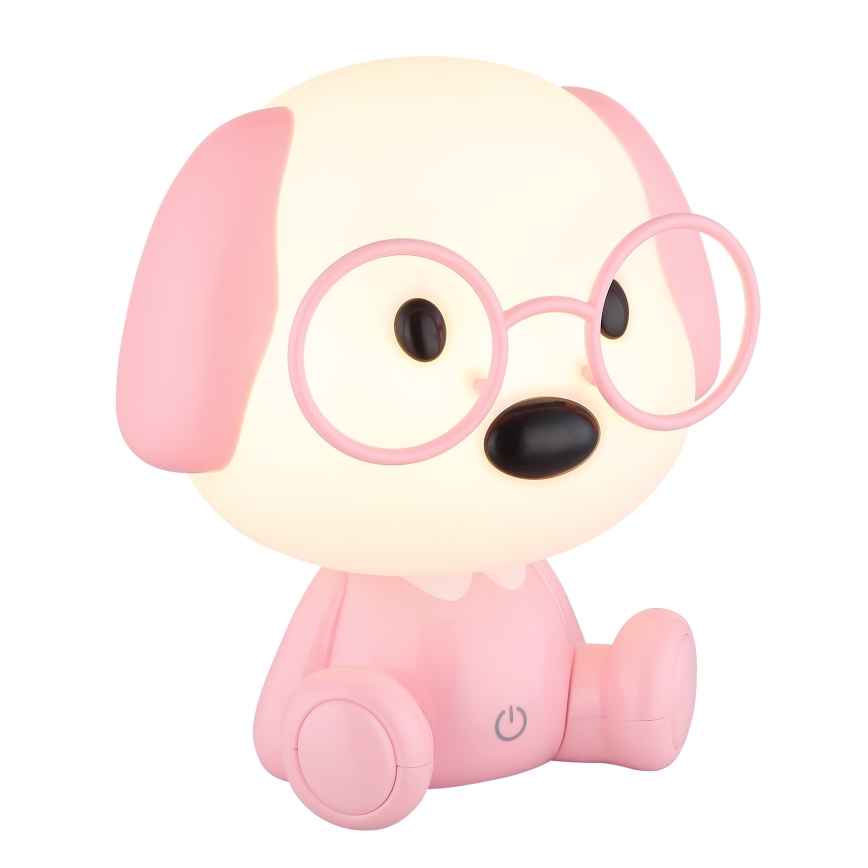 Globo 21761P - Luz nocturna infantil LED recargable y regulable PUPPY 1 W/5 V 500 mAh rosa
